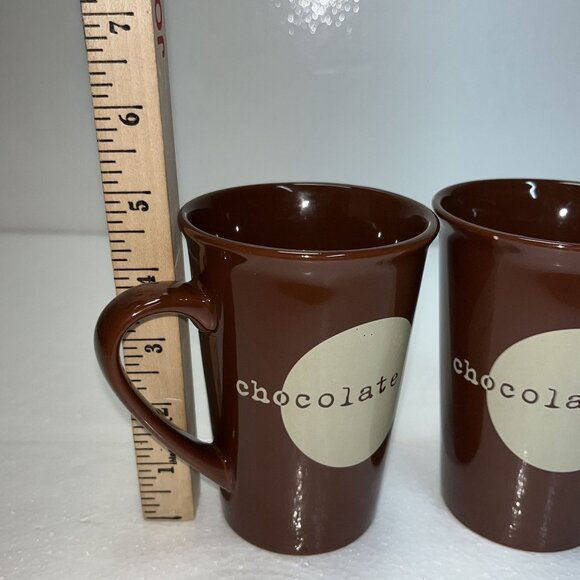 Set Of 2 Brown Ceramic Hot Chocolate-Themed Mugs - Picture 2 of 3